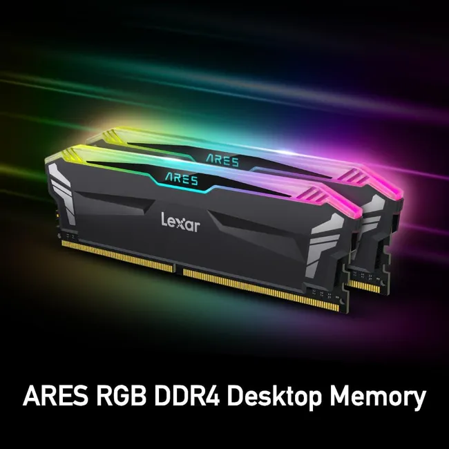 Lexar Ram DDR5 RGB from Ares 32GB (16GB×2) 6000MHz, desktop computer memory U-DIMM 288, game memory with RGB lighting, XMP 2.0 High Performance (Black) LD5U16G60C34LA-RGD