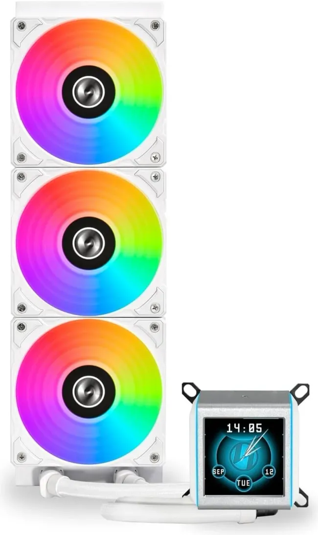 Lian Li Galahad II LCD 360 AIO RGB CPU COOLER IPS LCD Screen - White (G89.GA2ALCD36W.00)