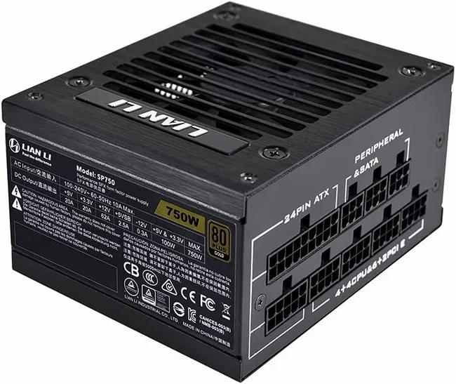 LIAN LI SP750 750W 80 PLUS GOLD CERTIFIED POWER SUPPLY FULLY MODULAR BLACK (G89.SP750B.00UK)