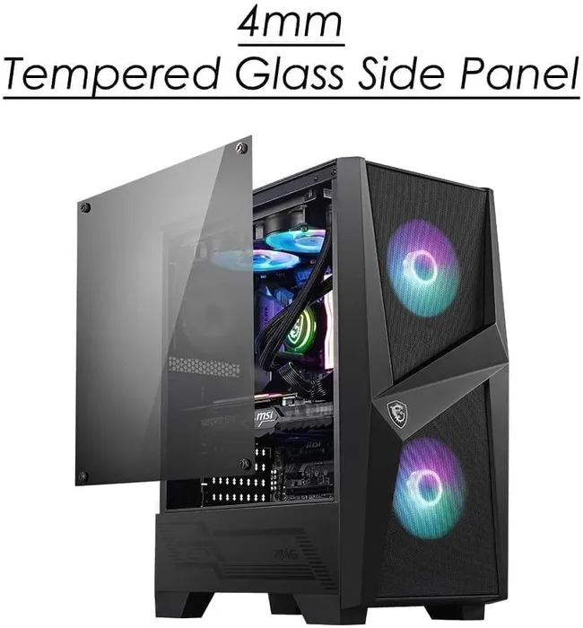 MSI MAG FORGE 100R Mid Tower Gaming Computer Case Black