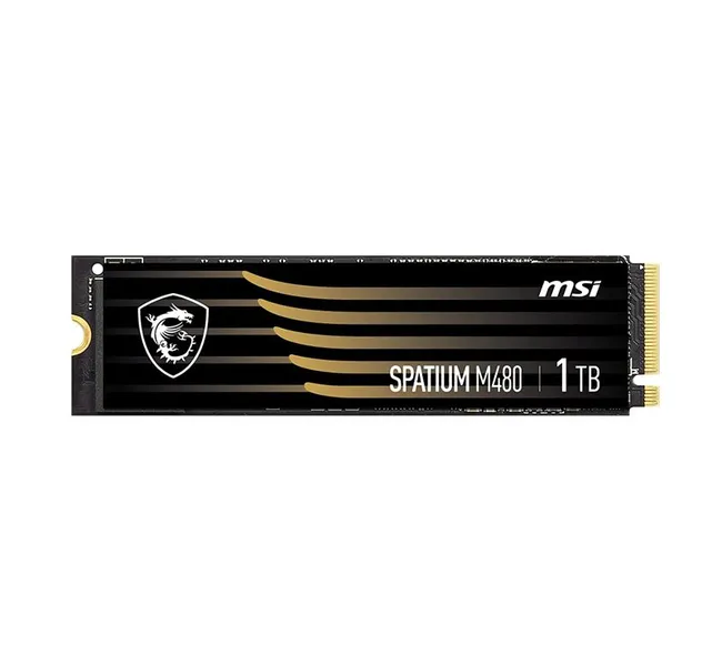 MSI SPATIUM M480 1TB PCIe 4.0 NVMe M.2 Internal SSD PCIe Gen4 NVMe 1.4 3D NAND 1400 TBW (SPATIUM M480 PCIe 4.0 NVMe M.2 )