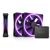 NZXT F120RGB Duo - 120mm Dual-sided RGB Fan - Triple Pack (Black) w/RGB Controller (RF-D12TF-B1)