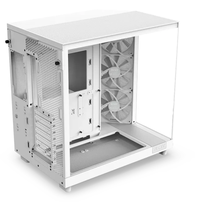 NZXT H6 Flow (2023) Compact Dual-chamber ATX Case - All White (CC-H61FW-01)