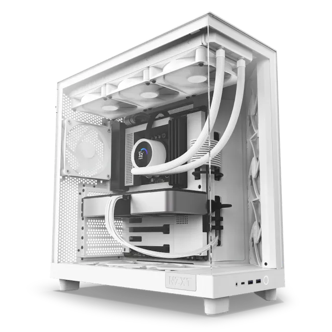 NZXT H6 Flow (2023) Compact Dual-chamber ATX Case - All White (CC-H61FW-01)