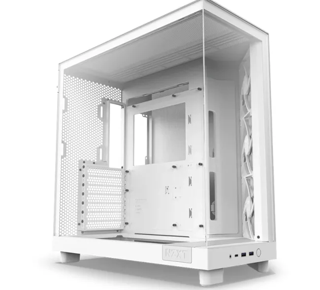 NZXT H6 Flow (2023) Compact Dual-chamber ATX Case - All White (CC-H61FW-01)