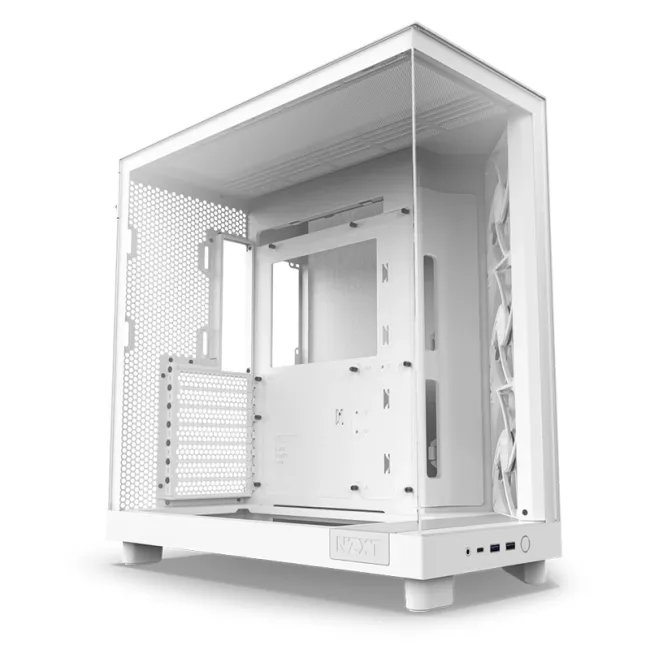 NZXT H6 Flow (2023) Compact Dual-chamber ATX Case - All White (CC-H61FW-01)