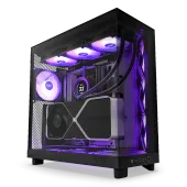 NZXT H6 Flow RGB (2023) Compact Dual-chamber ATX Case with RGB Fans - All Black (CC-H61FB-R1)