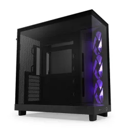 NZXT H6 Flow RGB (2023) Compact Dual-chamber ATX Case with RGB Fans - All Black (CC-H61FB-R1)