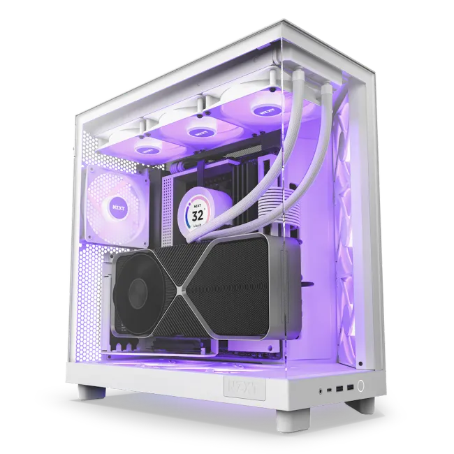 NZXT H6 Flow RGB (2023) Compact Dual-chamber ATX Case with RGB Fans - All White