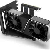 NZXT Vertical GPU Mounting Kit - AB-RH175-B1-175 mm PCIe 4.0x16 Riser Cable - GPU Holder - Sturdy Steel Bracket - Black