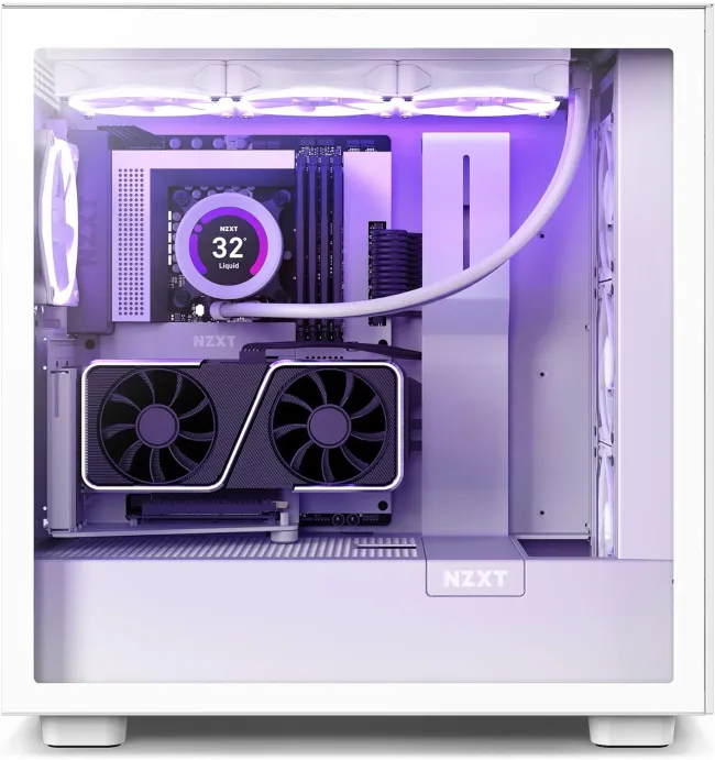 NZXT Vertical GPU Mounting Kit - AB-RH175-W1-175 mm PCIe 4.0x16 Riser Cable - GPU Holder - Sturdy Steel Bracket - White