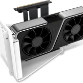 NZXT Vertical GPU Mounting Kit - AB-RH175-W1-175 mm PCIe 4.0x16 Riser Cable - GPU Holder - Sturdy Steel Bracket - White