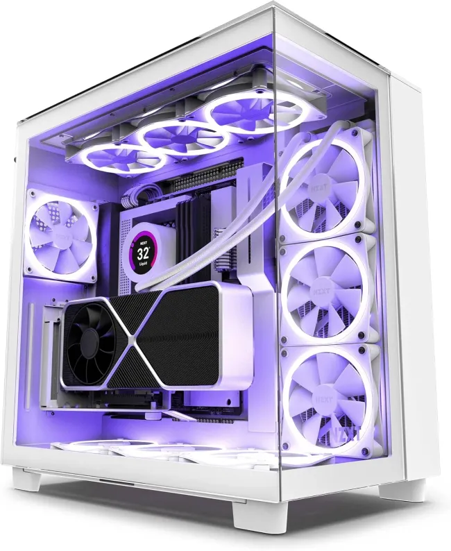 NZXT Vertical GPU Mounting Kit - AB-RH175-W1-175 mm PCIe 4.0x16 Riser Cable - GPU Holder - Sturdy Steel Bracket - White