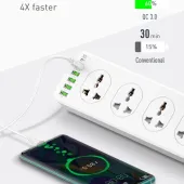 OLA-MP10610 Power Strip Surge Protector – 10 Outlets + 5 USB + Type-C, High-Speed Charging, and Overload Protection, and 700J Surge Suppression