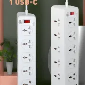 OLA-MP10610 Power Strip Surge Protector – 10 Outlets + 5 USB + Type-C, High-Speed Charging, and Overload Protection, and 700J Surge Suppression