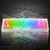 Redragon Castor Pro K631CT, wireless, bluetooth, gaming, mechanical, red switches, TKL, RGB, white transparent Keyboard