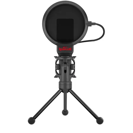 Redragon GM100 Professional Studio Condenser Microphone for Computer PC-With 3.5mm XLR/Pop Filter/Tripod Stand/Shock Mount for Gaming Streaming Recording Podcasting Broadcasting