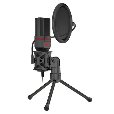 Redragon GM100 Professional Studio Condenser Microphone for Computer PC-With 3.5mm XLR/Pop Filter/Tripod Stand/Shock Mount for Gaming Streaming Recording Podcasting Broadcasting