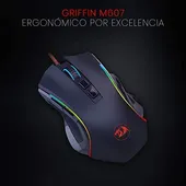 Redragon Griffin M607 Wired USB Gaming Mouse with 7 Programmable Buttons / 7200 DPI/RGB Lighting for Windows/Mac PC