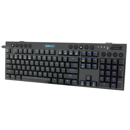 Redragon K618 Horus Wireless RGB Mechanical Keyboard, BT/2.4Ghz/Wired Tri-Mode Low Profile Gaming Keyboard w/Ultra-Thin Design, Dedicated Media Control &amp; Linear Red Switch