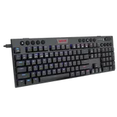 Redragon K618 Horus Wireless RGB Mechanical Keyboard, BT/2.4Ghz/Wired Tri-Mode Low Profile Gaming Keyboard w/Ultra-Thin Design, Dedicated Media Control &amp; Linear Red Switch