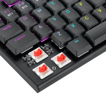 Redragon K618 Horus Wireless RGB Mechanical Keyboard, BT/2.4Ghz/Wired Tri-Mode Low Profile Gaming Keyboard w/Ultra-Thin Design, Dedicated Media Control &amp; Linear Red Switch