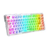 Redragon K649 3Modes PRO 75% Pre-built wireless, bluetooth, gaming, mechanical, RGB, white transparent Keyboard