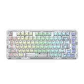 Redragon K649 3Modes PRO 75% Pre-built wireless, bluetooth, gaming, mechanical, RGB, white transparent Keyboard