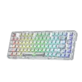 Redragon K649 3Modes PRO 75% Pre-built wireless, bluetooth, gaming, mechanical, RGB, white transparent Keyboard