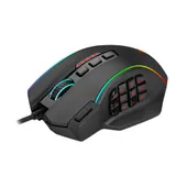 Redragon M901 Gaming Mouse RGB Backlit MMO 19 Macro Programmable Buttons with Weight Tuning Set, 12400 DPI (Wired, Black)