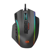 Redragon M901 Gaming Mouse RGB Backlit MMO 19 Macro Programmable Buttons with Weight Tuning Set, 12400 DPI (Wired, Black)