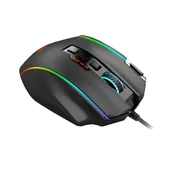 Redragon M901 Gaming Mouse RGB Backlit MMO 19 Macro Programmable Buttons with Weight Tuning Set, 12400 DPI (Wired, Black)