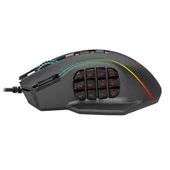 Redragon M901 Gaming Mouse RGB Backlit MMO 19 Macro Programmable Buttons with Weight Tuning Set, 12400 DPI (Wired, Black)