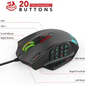 Redragon M908 Impact RGB with Side Buttons Optical Wired Gaming Mouse