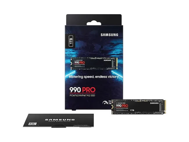 Samsung 990 PRO 1TB (MZ-V9P1T0BW) up to 7450 MB/s read and 6900 MB/s write