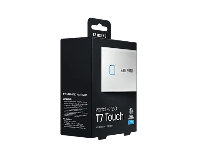 Samsung Portable SSD T7 Touch 2TB (MU-PC2T0S/WW) up to 1050 MB/s read and 1000 MB/s write