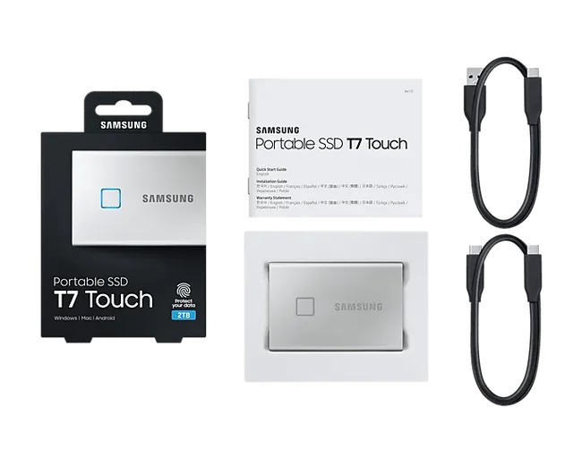 Samsung Portable SSD T7 Touch 2TB (MU-PC2T0S/WW) up to 1050 MB/s read and 1000 MB/s write