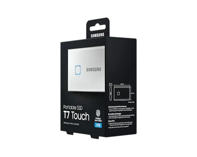 Samsung Portable SSD T7 Touch 2TB (MU-PC2T0S/WW) up to 1050 MB/s read and 1000 MB/s write