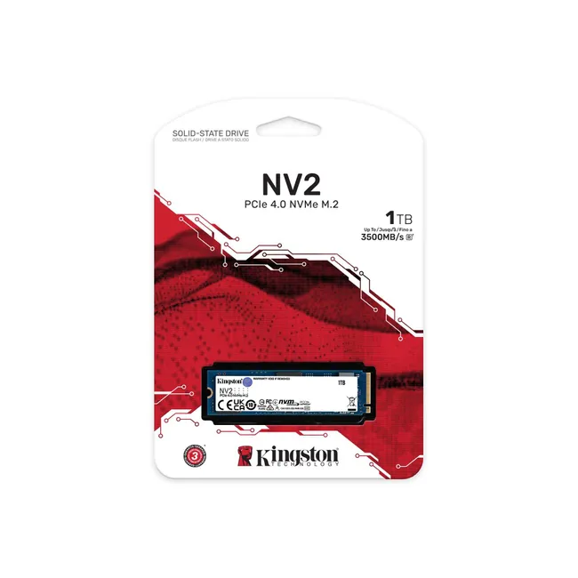 SSD Kingston 1000G NV2 M.2 2280 PCIe 4.0 x4 NVMe SSD - SNV2S/1000G