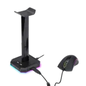 ستاند حامل سماعة قيمينق تصميم ار جي بي من ريدراغون Redragon HA300 Scepter Pro Headset Stand RGB Backlit Gaming Headphone Stand with Supporting Bar