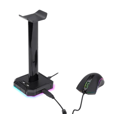 ستاند حامل سماعة قيمينق تصميم ار جي بي من ريدراغون Redragon HA300 Scepter Pro Headset Stand RGB Backlit Gaming Headphone Stand with Supporting Bar