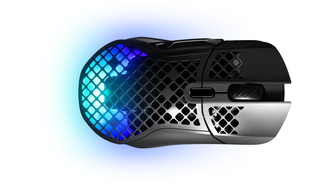 SteelSeries Aerox 5 Wireless Gaming Mouse Ultra Lightweight 74g 9 Buttons Bluetooth/2.4 GHz 180 Hr Battery IP54 Water Resistant PC/MAC FPS, MOBA, Battle Royale, Black