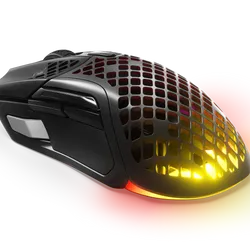 SteelSeries Aerox 5 Wireless Gaming Mouse Ultra Lightweight 74g 9 Buttons Bluetooth/2.4 GHz 180 Hr Battery IP54 Water Resistant PC/MAC FPS, MOBA, Battle Royale, Black