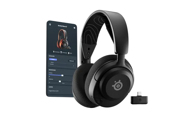 SteelSeries Arctis Nova 5 Wireless Multi-System Gaming Headset - Neodymium Magnetic Drivers - 100+ Audio Presets via App - 60H Battery - 2.4GHz or BT - ClearCast Gen2.X Mic - PC, PS4/5, Switch, Mobile