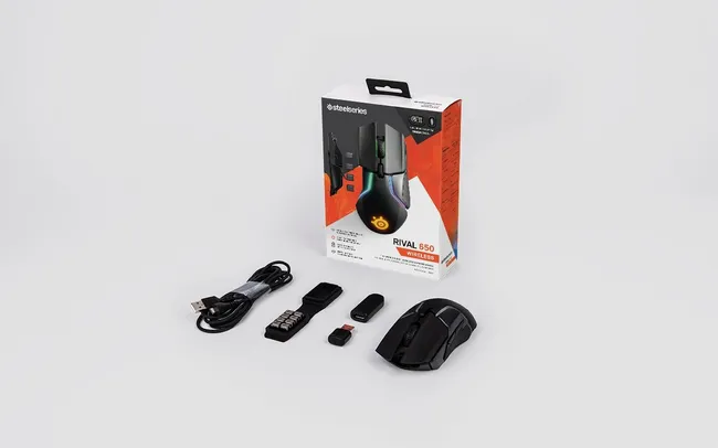 Steelseries Rival 650 - Quantum Wireless Gaming Mouse - Rapid Charging Battery - Low 0.05 Lift-Off Distance - 256 Weight Configurations