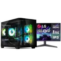 بي سي قيمنق, i5 14400F, RTX 5060TI, رام 16GB, تخزين 1 تيرا SSD,  ويندوز 11, تجميعة بي سي دي ميغا مخصصة للالعاب مع شاشة 