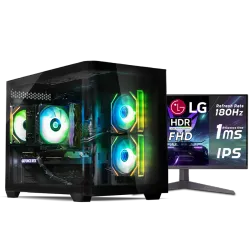 بي سي قيمنق, i5 14400F, RTX 5060TI, رام 16GB, تخزين 1 تيرا SSD,  ويندوز 11, تجميعة بي سي دي ميغا مخصصة للالعاب مع شاشة 