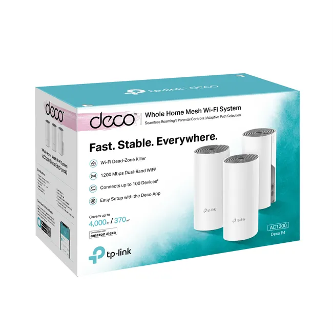 TP LINK TP-Link Deco E4 Whole Home Mesh Wi-Fi System (AC1200) for Large Home Pack of 3