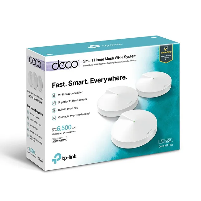 TP LINK TP-Link Deco M9 PLUS Whole Home Mesh Wi-Fi System (AC2200) for Large Home Pack of 3