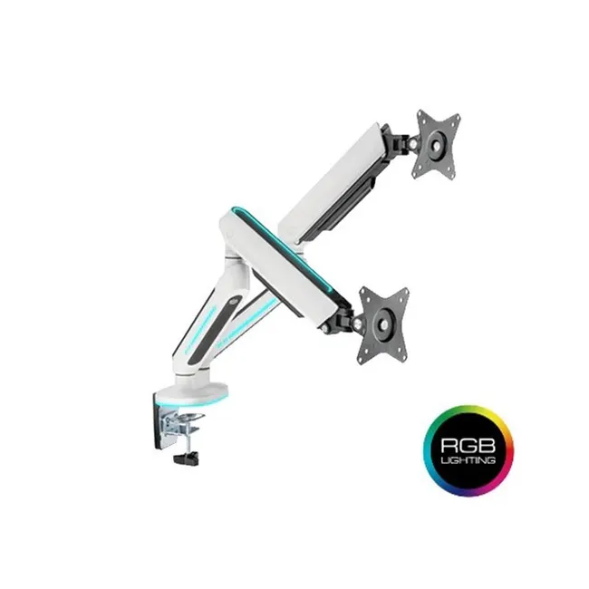 Twisted Minds Dual Gaming Monitor Arm With RGB Lighting - White (TM-54-C012-W)